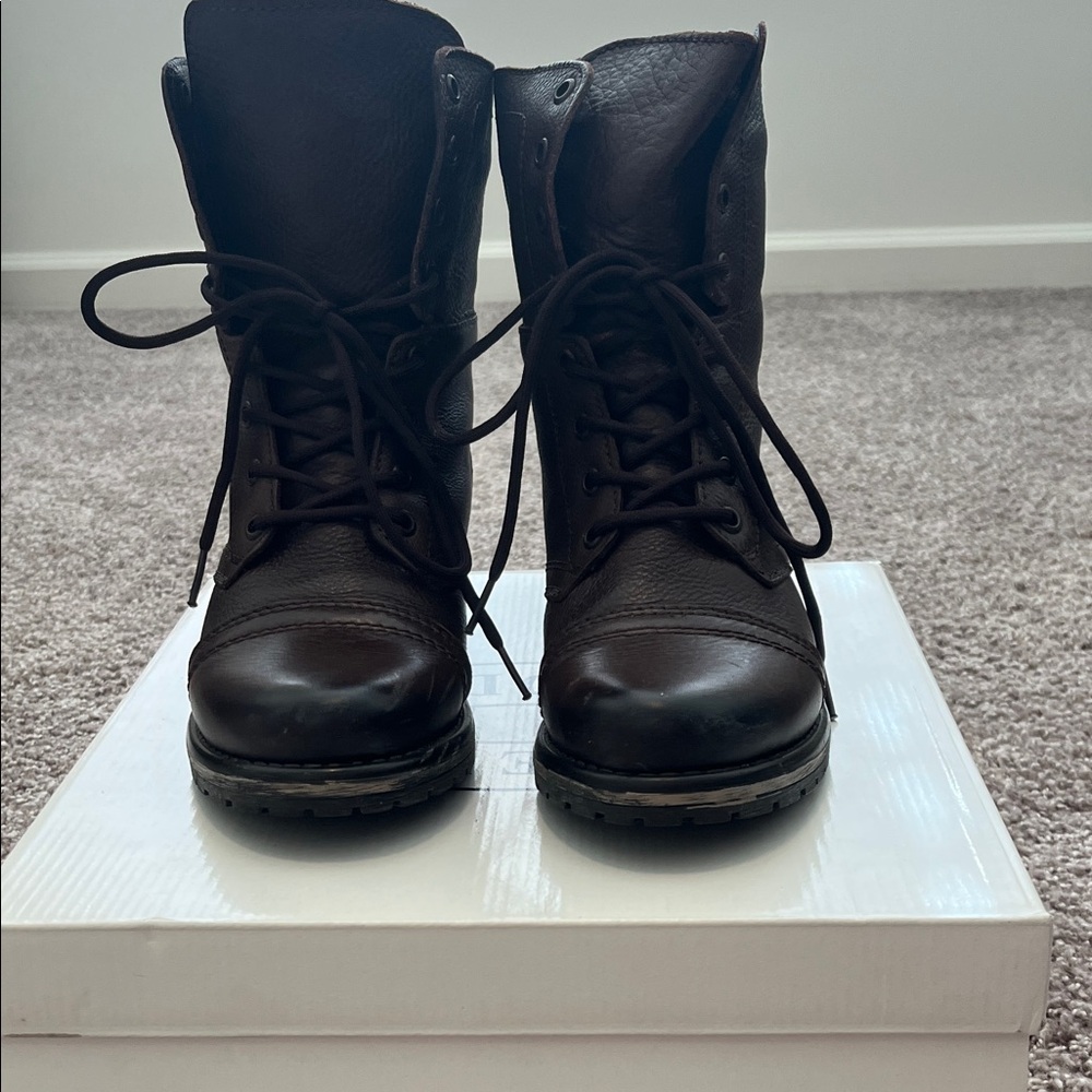 Steve Madden Dark Brown Combat Boots